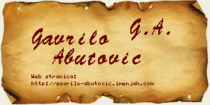 Gavrilo Abutović vizit kartica